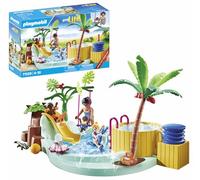 Playmobil Promo Pack 71529 Vacanciers avec Piscine et Bain à remous - Comprenant Un Toboggan et Une Pompe Fonctionnelle Ainsi qu'une Pieuvre Qui pulvérise de l'eau - Univers myLife - Dès 4 Ans