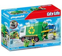 Playmobil - Camion de recyclage 71234 - À monter soi-même - Dès 4 ans - Vert et blanc