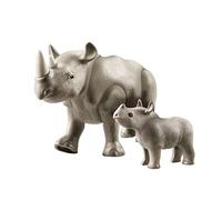 Playmobil Rhinocéros et Son Petit Multicolor 70357
