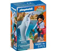 PLAYMOBIL Set de Figurines Dauphin et Dresseur de Zoo