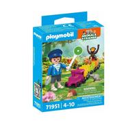 Playmobil Small Locomotive Trip - Train Ride Playset with Figure & Accessories,