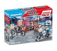 PLAYMOBIL Starter Pack Police - City Action - 71381 - Avec 2 personnages, 2 motos et des accessoires - Dès 4 ans