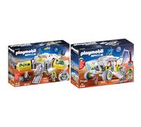 Playmobil - Station Spatiale Mars - 9487, 50x28x20cm, Coloré & Véhicule de Reconnaissance Spatiale - 9489, 26 x 17 x 18 cm, Coloré