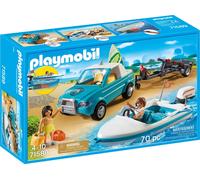 Playmobil Summer Fun 71589 - Voiture Avec Bateau Et Moteur Submersible