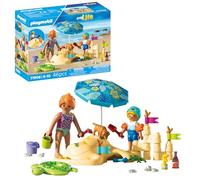 Playmobil 71906 Famille jouant dans le sable à la plage, My Life Vacances à la plage, 46 pièces, dès 4 ans