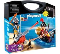 PLAYMOBIL - Valisette Pirate et Soldat - Barque Pirate Soldat Canon - Garçon - A partir de 4 ans