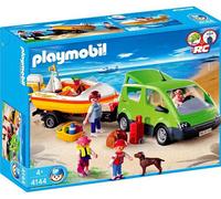 Playmobil van familial avec bateau et remorque
