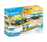 Playmobil Jouet Voiture avec canoë 70436 Family Fun Plastique Rose 4 ans