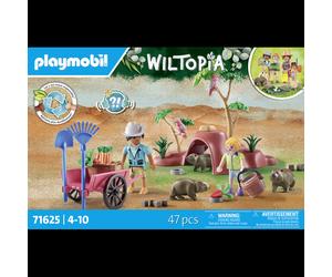 Playmobil Wiltopia 71625 - Ensemble de jeu Terriers de wombats, grotte, 2 figurines, accessoires - Plastique multicolore, 11 pièces, 4+ ans, dimensions emballage 93x38x120 mm
