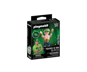 PLAYMOBIL WWE 72093 John Cena Figurine d'action collection avec accessoires 15 pièces Noir/Vert/Bleu