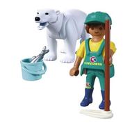 Playmobil Jouet 72090 – Zoo : Ours polaire articulé et gardien de zoo – Accessoires – Dès 4 ans
