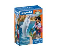Playmobil Zoo Set 72091 Figurine Visiteur et Dauphin Multicolore