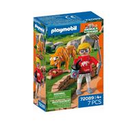 Playmobil Zoo Tiger with Baby Play Set, Includes Visitor Figure with Selfie Stic