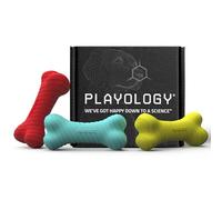 Playology Jouets pour chien | Boîte cadeau à mâcher arc-en-ciel de parfum - Os double couche pour chiens | Jouets parfumés au beurre d'arachide, au poulet et au bœuf - Facile à nettoyer et fabriqué à