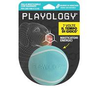 Playology Balle à mordiller siffleuse pour Chiens | Jouet Stimulant au Parfum Beurre de cacahuète 100% Naturel, pour Chiens de Taille Moyenne/Grande (5 kg et Plus) | Sifflez, rapportez et jouez