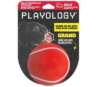 Playology Balle à mordiller siffleuse pour Chiens | Jouet Stimulant au Parfum bœuf 100% Naturel, pour Chiens de Taille très Grande (23 kg et Plus) | Sifflez, rapportez et jouez