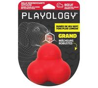 Playology Jouets pour Chiens Balle rebondissante Qui couine pour Chiens - Rebondit de manière imprévisible | Jouet géant parfumé au bœuf