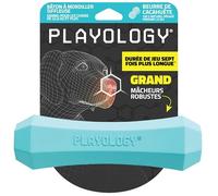 Playology Jouets pour Chiens Bâton à mâcher Durable et couineur pour Chiens | Jouet géant parfumé au Beurre de cacahuète - Facile à Nettoyer et fabriqué à partir de matériaux Non Toxiques