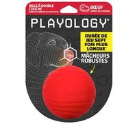 Playology Jouets pour Chiens Jouet à mâcher Double Couche résistant pour Chiens Qui mordillent Beaucoup | Jouet géant parfumé au bœuf