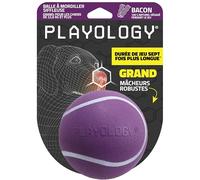 Playology Squeaky Chew Ball for Dogs - Engaging All Natural Bacon Scented Dog Toy, Extra Large - Squeak, Bounce, Fetch, and Play!