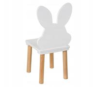 PlayPals Furniture Chaise Enfant Bois, Petite Chaise Enfant de 2 à 7 Ans, Petite Chaise Enfant Lapin Blanc avec Nœud, Fauteuil Enfant pour Les Filles et Les garçons- chaises Bois