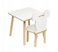 PlayPals Furniture Ensemble table et chaises pour enfant - 50 x 50 x 47 cm - Table en bois avec chaise pour enfant - MDF et bois - Table et chaises pour chambre d'enfant