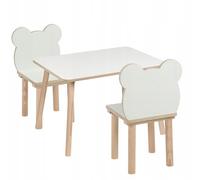 PlayPals Furniture Table et 2 chaises pour enfants de 3 à 7 ans - 70 x 50 x 47 cm - En MDF et bois - Naturels - Sans danger pour les enfants - Bords arrondis et stables