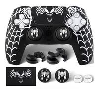 PlayRealm 1 autocollant en silicone et 2 poignées d'extension pour manette PS5 Venom Web