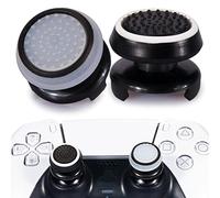 Playrealm FPS Bâton Prises de Pouce Thumbstick Grip et Prolongateur Impression Caoutchouc Silicone Poignée Couvrir 2 ensembles pour Manette PS5 Dualsenese et PS4 (Noir+Clair)
