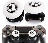 Playrealm FPS Bâton Prises de Pouce Thumbstick Grip et Prolongateur Impression Caoutchouc Silicone Poignée Couvrir 2 ensembles pour Manette PS5 Dualsenese et PS4 (Football)