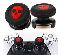 Playrealm FPS Bâton Prises de Pouce Thumbstick Grip et Prolongateur Impression Caoutchouc Silicone Poignée Couvrir 2 ensembles pour Manette PS5 Dualsenese et PS4 (Rouge Fantôme)