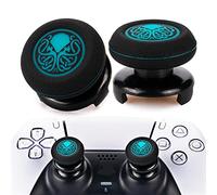 Playrealm FPS Bâton Prises de Pouce Thumbstick Grip et Prolongateur Impression Caoutchouc Silicone Poignée Couvrir 2 ensembles pour Manette PS5 Dualsenese et PS4(Cthulhu abyss Bleu)