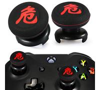 Playrealm FPS Bâton Prises de Pouce Thumbstick Grip et Prolongateur Impression Caoutchouc Silicone Poignée Couvrir 2 ensembles pour Manette Xbox Series X/S et Xbox One (Danger De KANJI)