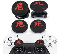 Playrealm FPS Bâton Prises de Pouce Thumbstick Grip et Prolongateur Impression Caoutchouc Silicone Poignée Couvrir 4 ensembles pour Manette PS5 Dualsenese et PS4 (Mourir+Danger)