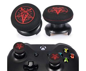 Playrealm FPS Bâton Prises de Pouce Thumbstick Grip et Prolongateur Impression Caoutchouc Silicone Poignée Couvrir 2 ensembles pour Manette Xbox Series X/S et Xbox One (Cercle De Démon)