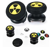 Playrealm FPS Bâton Prises de Pouce Thumbstick Grip et Prolongateur Texture 3D Caoutchouc Silicone Poignée Couvrir 2 ensembles pour Xbox Series X/S & Xbox One Manette (Noir De Rayonnement)