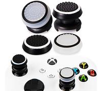 Playrealm FPS Lot de 2 rallonges de joysticks et 4 coques en silicone pour manette Xbox Series X/S et Xbox One Noir et blanc