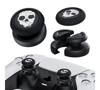 PlayRealm Lot de 2 rallonges de joystick et coque en silicone pour manette de PS5 et PS4 Blanc fantôme