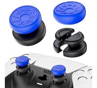 PlayRealm Lot de 2 rallonges de joystick et coque en silicone pour manette de PS5 et PS4 (bleu foncé)