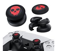 PlayRealm Lot de 2 rallonges de joystick et coque en silicone pour manette de PS5 et PS4 (rouge fantôme)