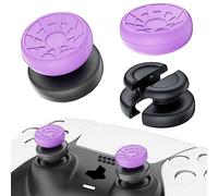 PlayRealm Lot de 2 rallonges de joystick et poignée en silicone pour manette de PS5 et PS4 (violet turbo)