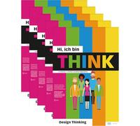 PLAYROOM THINK FLIP Lot de 5 blocs de papier - Design DIY Design Thinking Framework en allemand pour les équipes, idéal pour l'innovation et la collaboration - Langue allemande