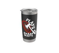 Plays With Sharp Objects Funny Axe Throwing Lover Gobelet isotherme en acier inoxydable double paroi