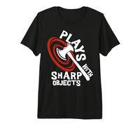 Plays with Sharp Objects Funny Axe Throwing Lover T-Shirt Haut de Gamme