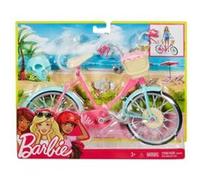 Barbie Bicyclette pour poupée DVX55 avec casque bleu et panier à roses – Jouet pour enfant