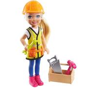 Barbie Famille Chelsea Métiers Coffret Construction, Mini-poupée Blonde et Accessoires, Jouet pour Enfant, GTN87