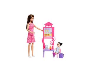 Playset Barbie Professions Professeure MATJMK16 avec poupée, élève et accessoires de classe Multicolore