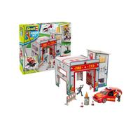 Revell Kit Junior Playset Caserne de Pompier 00850, Échelle 1/20 avec voiture à construire