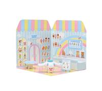 Playset Cinnamoroll Ice Cream Parlour 40+ Stickers et Figurine 3D Maison Restaurant Autocollants réutilisables Kawaii Foodcourt Sticker House Comansi