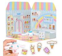 Comansi Playset Cinnamoroll Ice Cream Parlour – 40+ autocollants réutilisables et figurine 3D